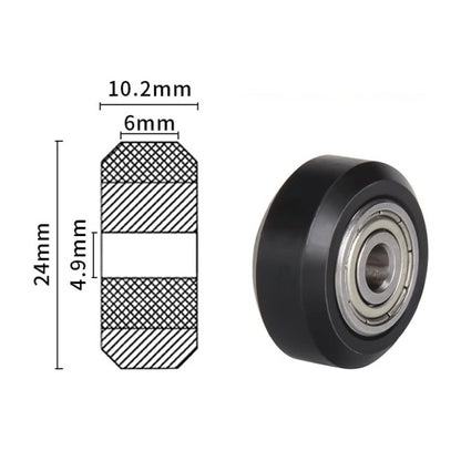 Cojinete de 5x24x10 mm con pieza de POM plana-3