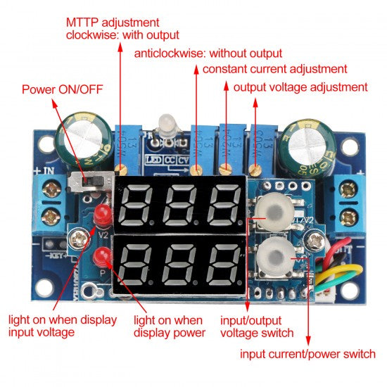 Módulo regulador de voltaje MPPT CC CV - 5A-2