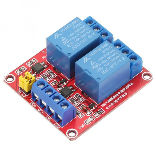 Módulo relé 12V de trigger alto y bajo, 2 canales con optocoplador-1