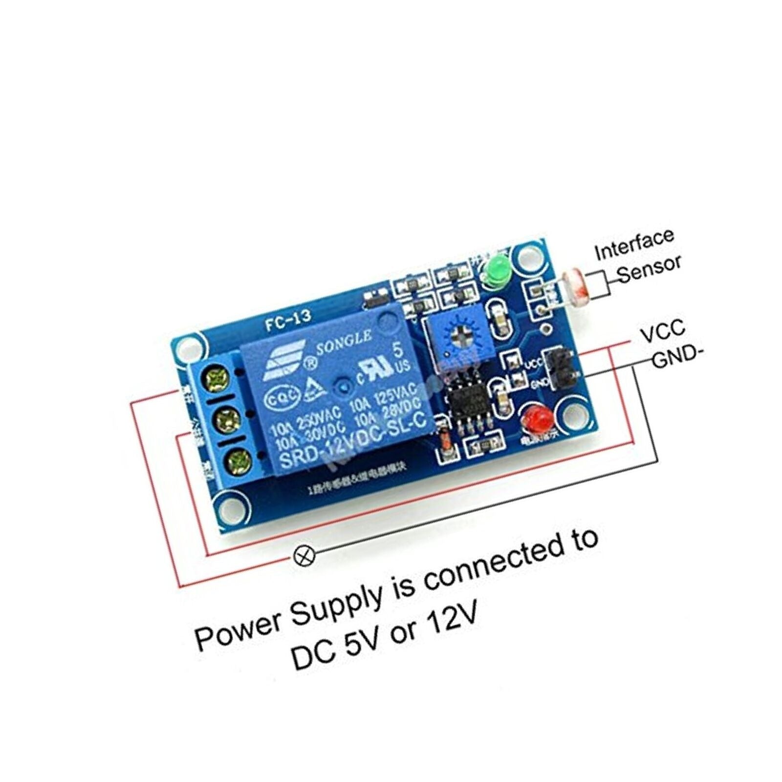 Módulo detector de luz con relé de 12V-2