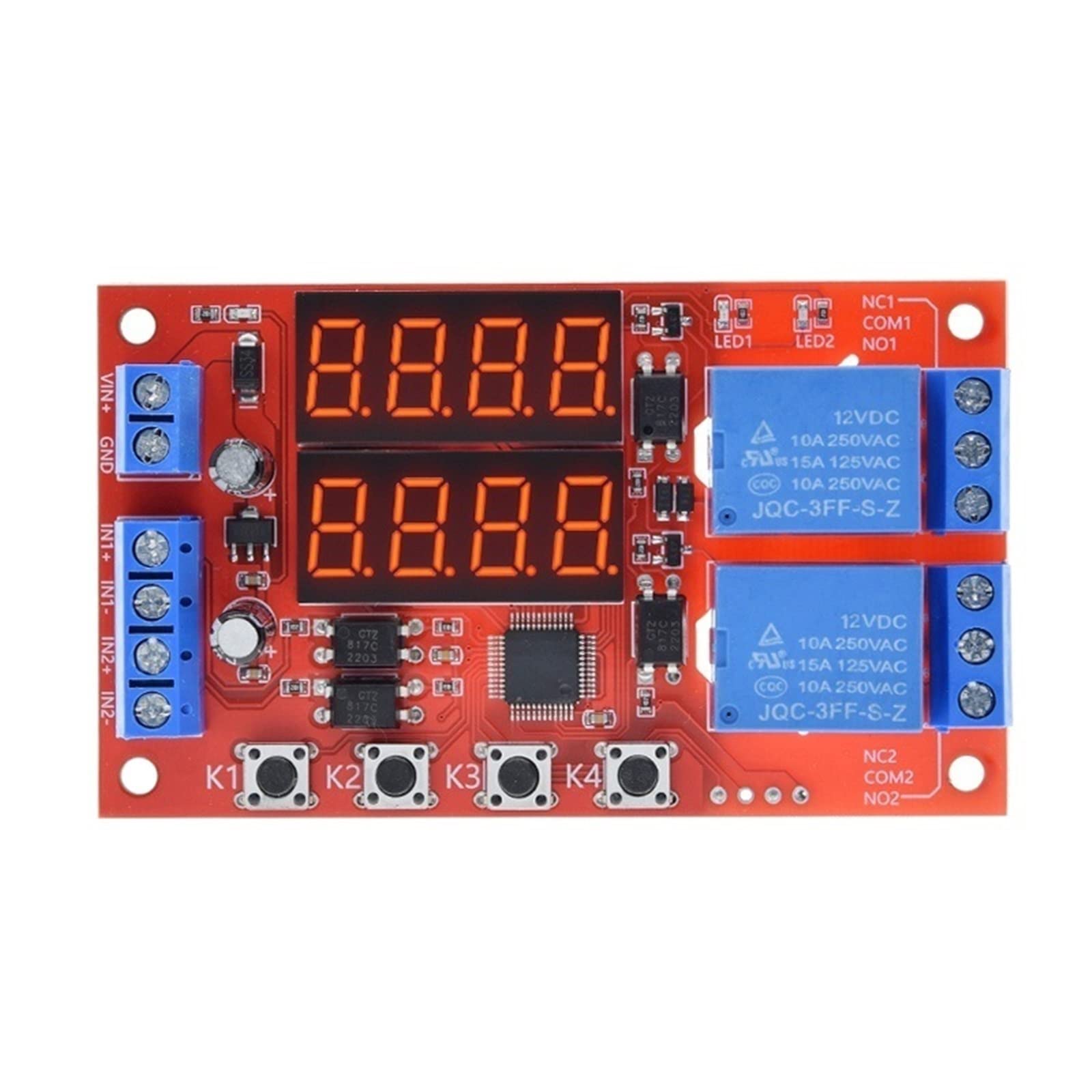 Módulo timer de 2 canales de relé - 12V-1