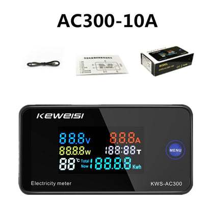 Medidor digital de potencia KWS-AC300 de 0 a 10 A-4
