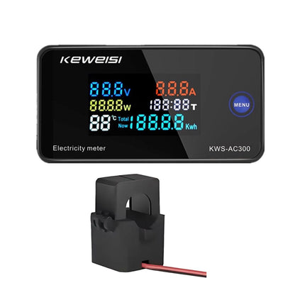 Medidor digital de potencia KWS-AC300 de 100A con CT abierto-1