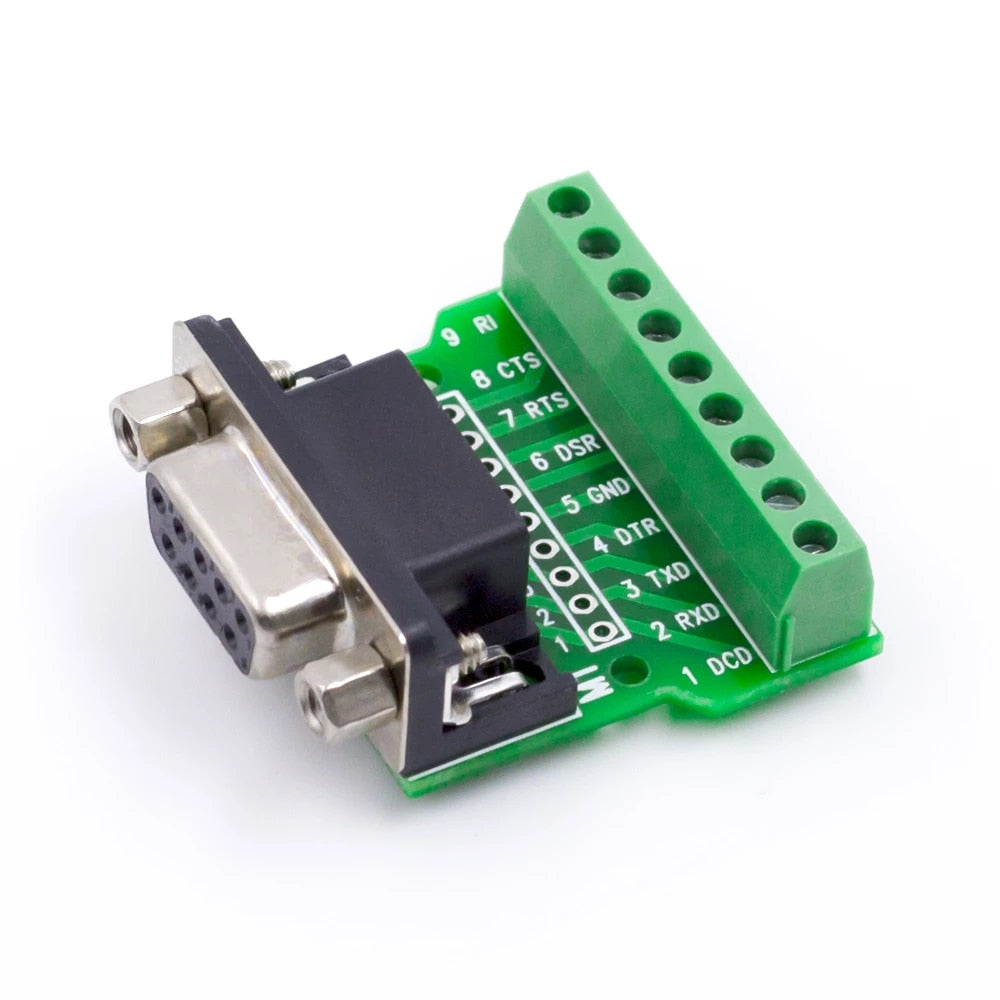 Módulo de conector DB9 hembra con terminal tipo bornera-1