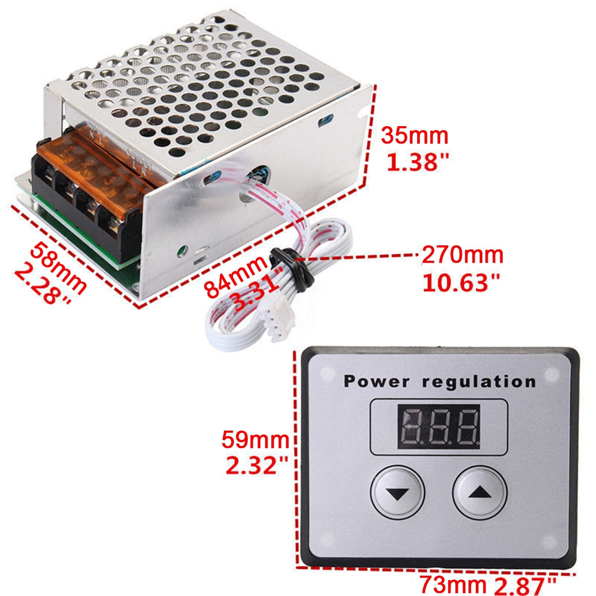 Controlador de velocidad SCR 110V - 220V 4,000W para motor AC con controlador digital-3