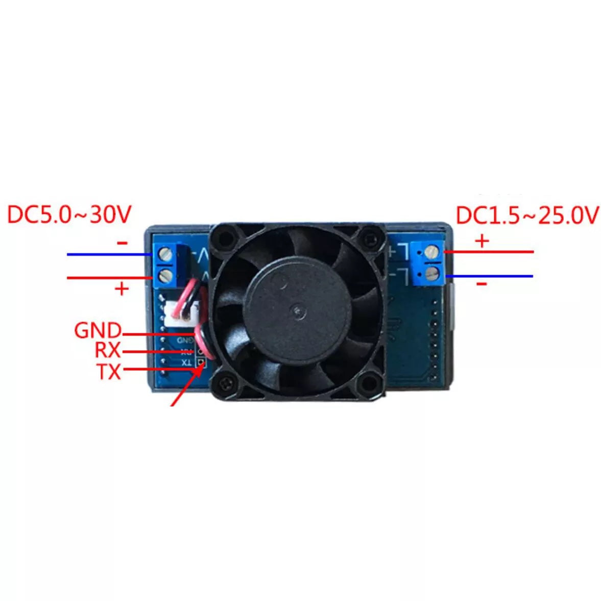 Carga electrónica ajustable XY-FZ25 de 25W 4A-3