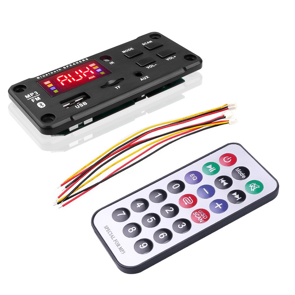 Módulo MP3 con entrada para USB, FM, AUX, Bluetooth y tarjeta micro SD-1