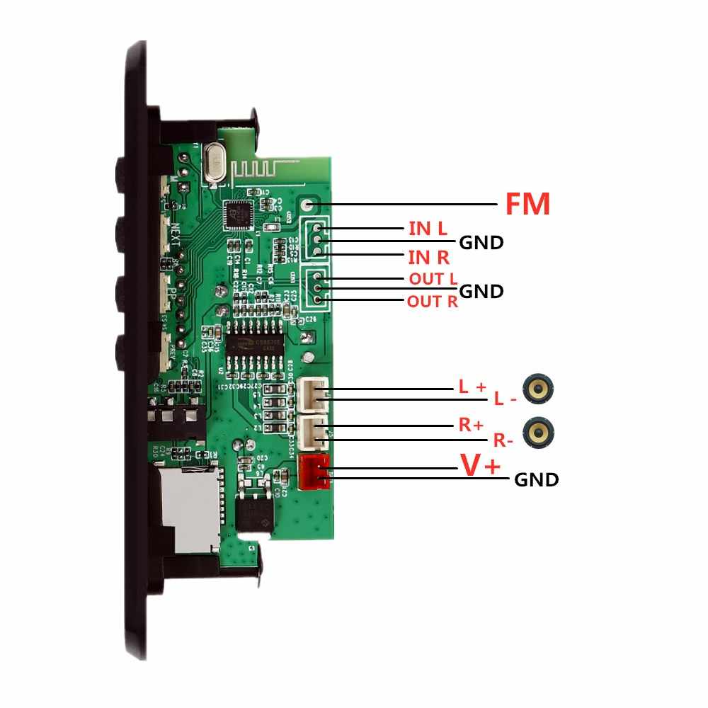 Módulo MP3 amplificado 2x25W con entrada para USB, FM, AUX, Bluetooth y tarjeta micro SD-2