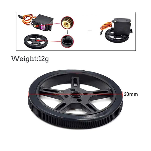Llanta delgada 60mm de silicona para MG995 y MG996-2
