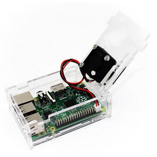 Protector de acrílico con ventilador para Raspberry Pi 3 B-2