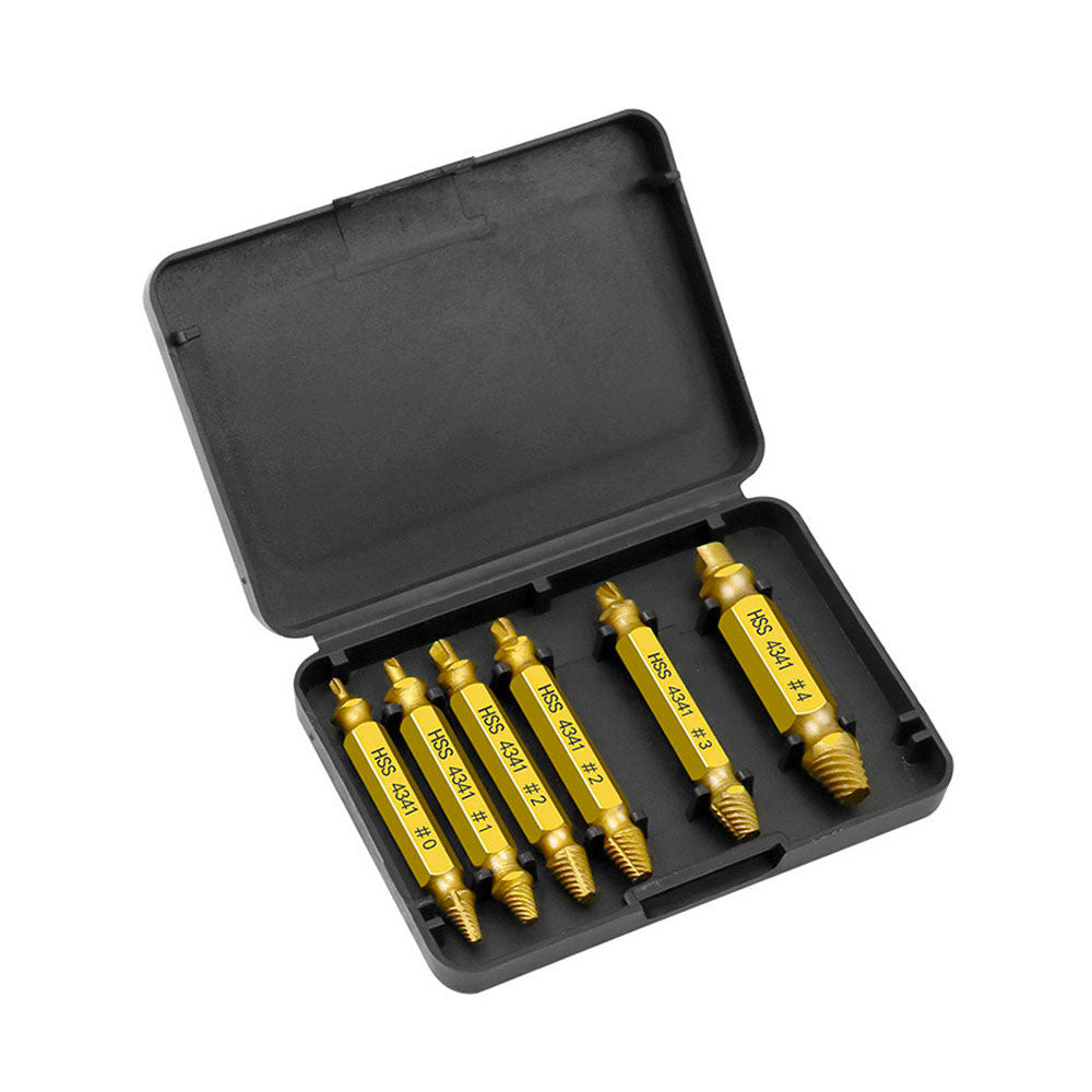 Kit de extractor de tornillos de quebrados HSS 4341 de 6 piezas-1