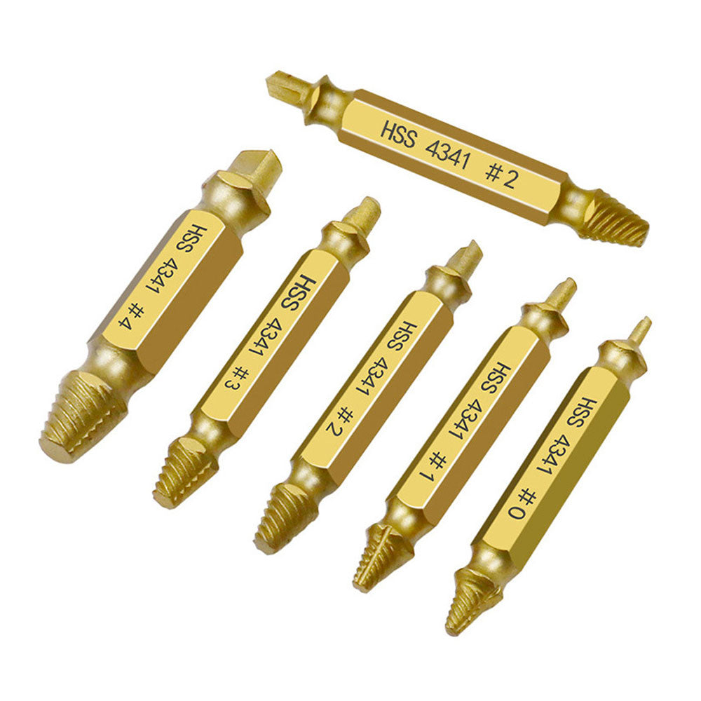 Kit de extractor de tornillos de quebrados HSS 4341 de 6 piezas-2