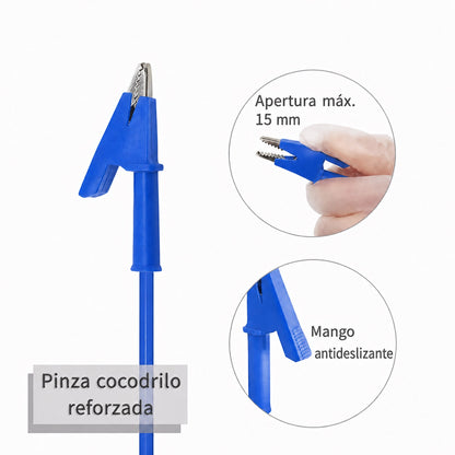 Cable de prueba de banana 4mm a lagarto de 1m - azul-3
