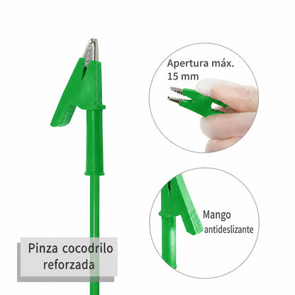 Cable de prueba de banana 4mm a lagarto de 1m - verde-3