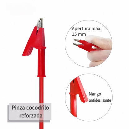Cable de prueba de banana 4mm a lagarto de 1m - rojo-3