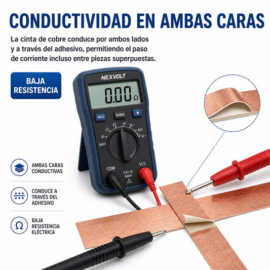 Cinta de cobre conductiva de doble cara de 40 mm x 25 m-2