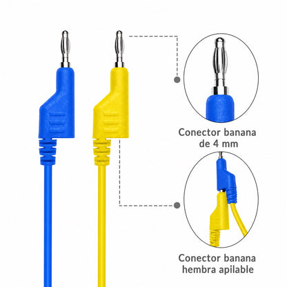 Cable de prueba de banana a banana 4mm de 1m - azul-2