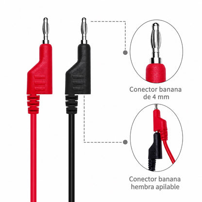 Cable de prueba de banana a banana 4mm de 1m - negro-2