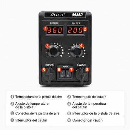 Estación de soldadura y aire caliente JCD 8586D-4