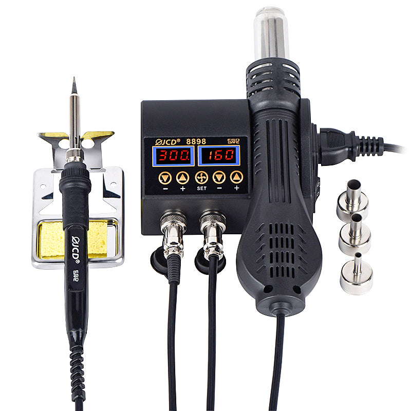 Estación de soldadura y aire caliente JCD 8898 con adaptador para pared-1
