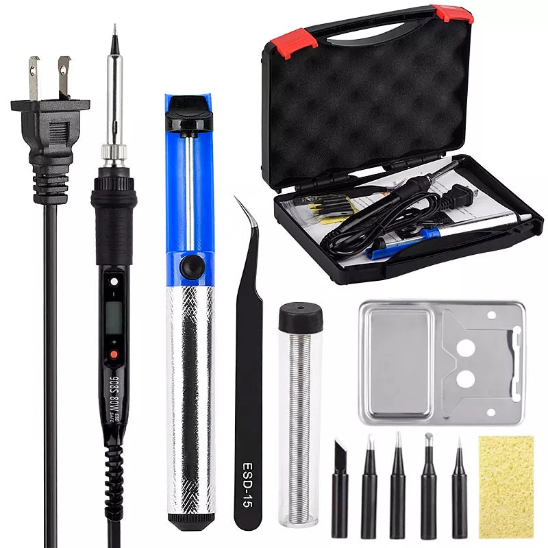 Kit de soldadura con cautín de temperatura variable y pantalla  JCD 908S-1