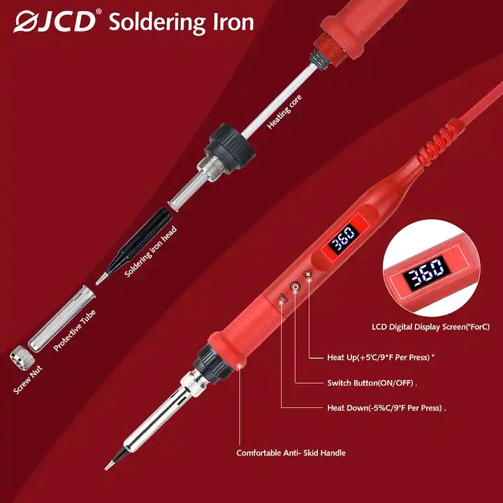 Cautín con temperatura variable y pantalla de 80W JCD 908U-3