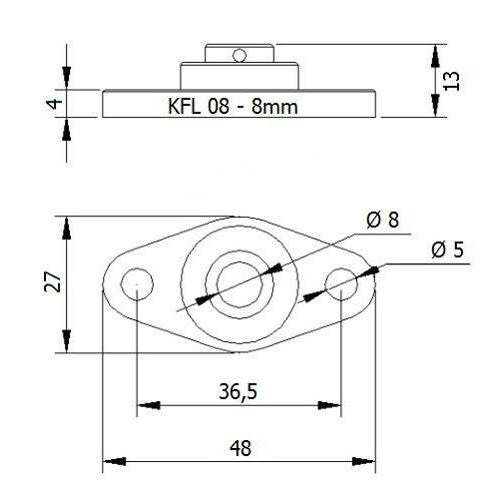 Cojinete de 8mm con soporte KFL-08-3