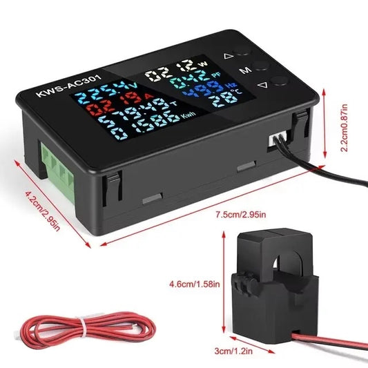 Medidor de potencia KWS-AC301 de 100A con CT abierto y RS485-2