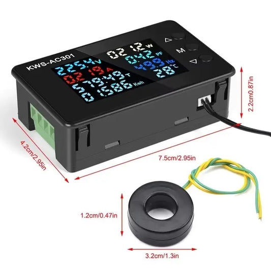 Medidor de potencia KWS-AC301 de 100A con CT cerrado-2