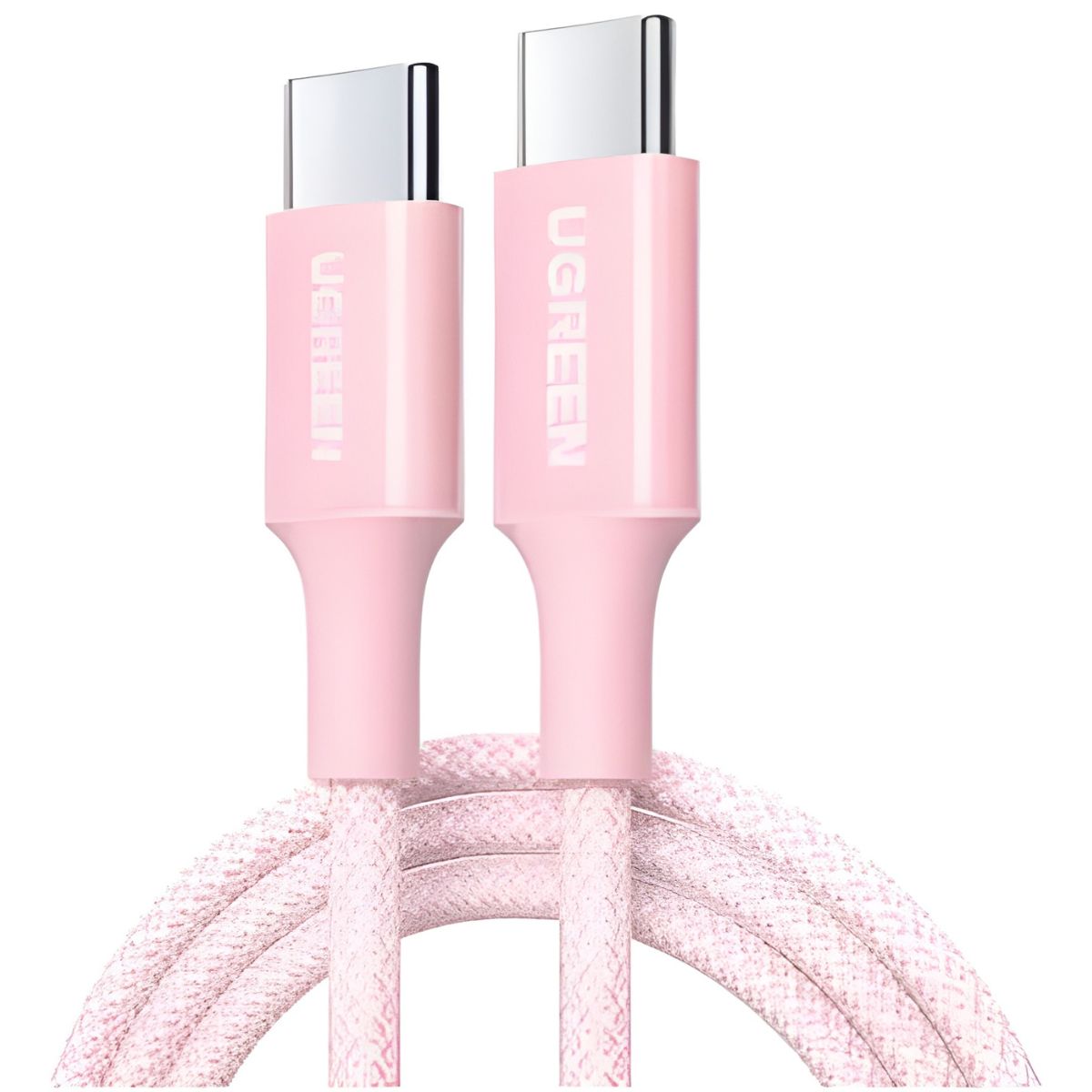 Cable USB-C trenzado UGREEN de 60W, rosado - 1m-1