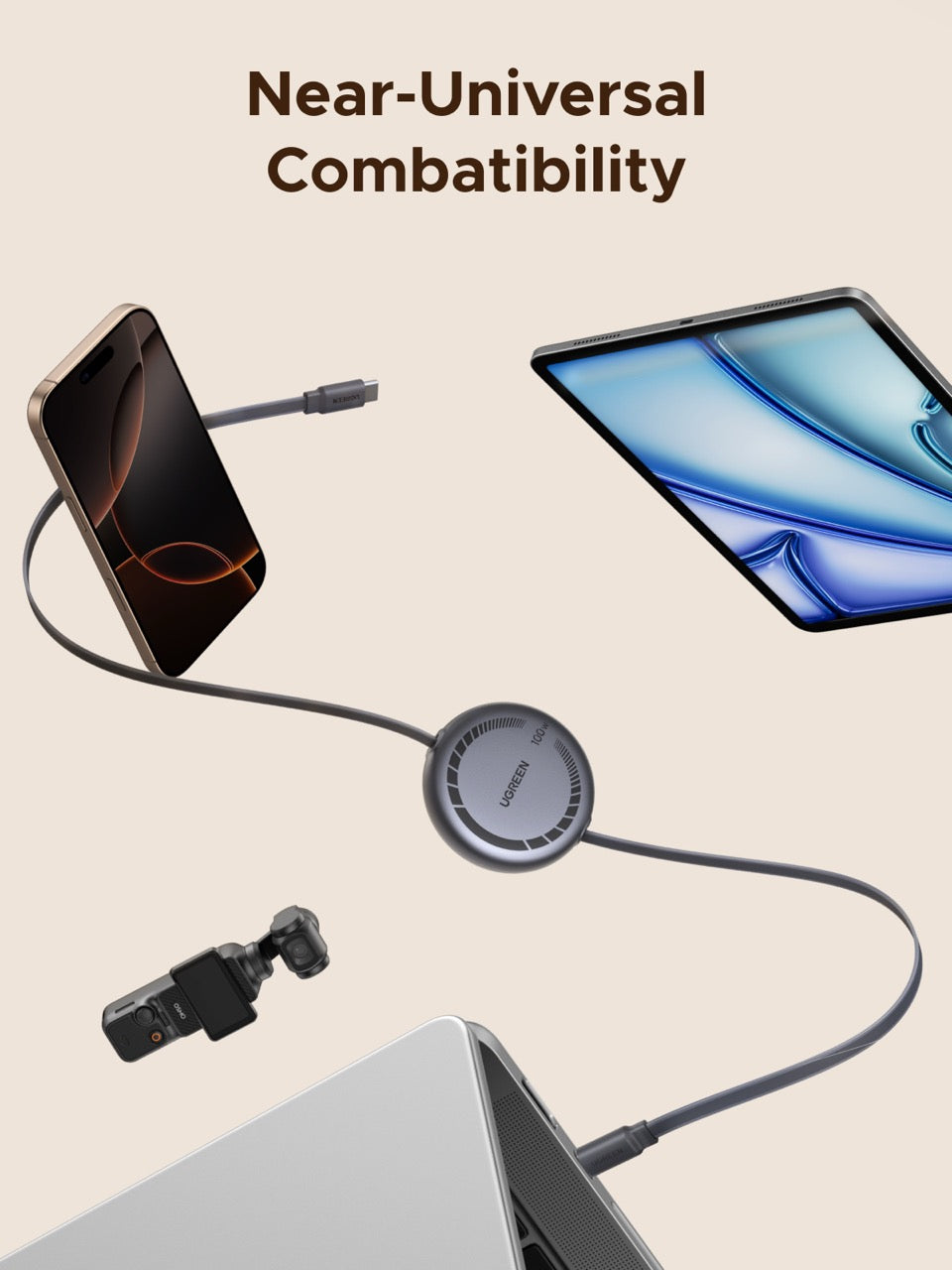 Cable USB-C retráctil UGREEN de 100W-9