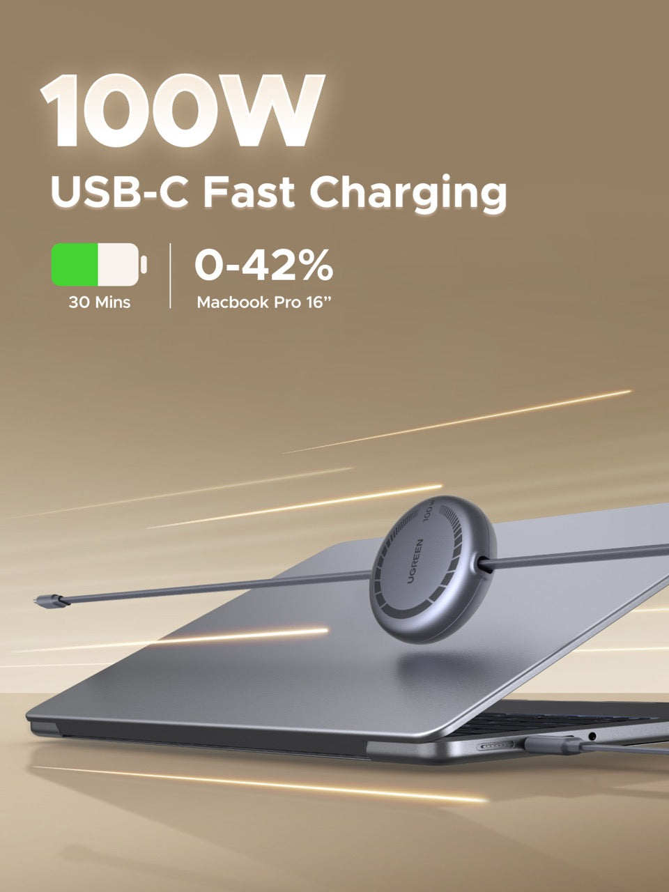 Cable USB-C retráctil UGREEN de 100W-6