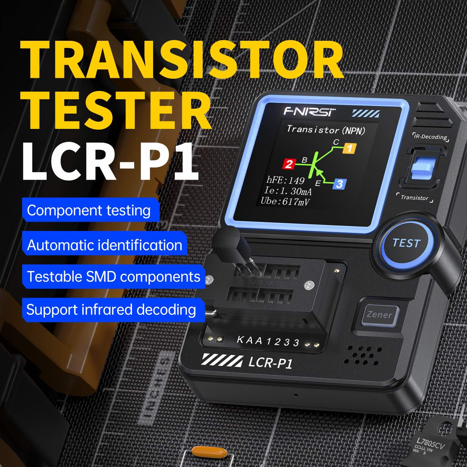 Tester de componentes Fnirsi LCR-P1-4