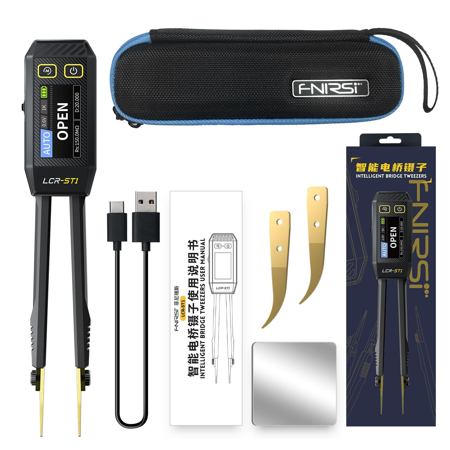 Tester de componentes tipo pinza Fnirsi LCR-ST1-8