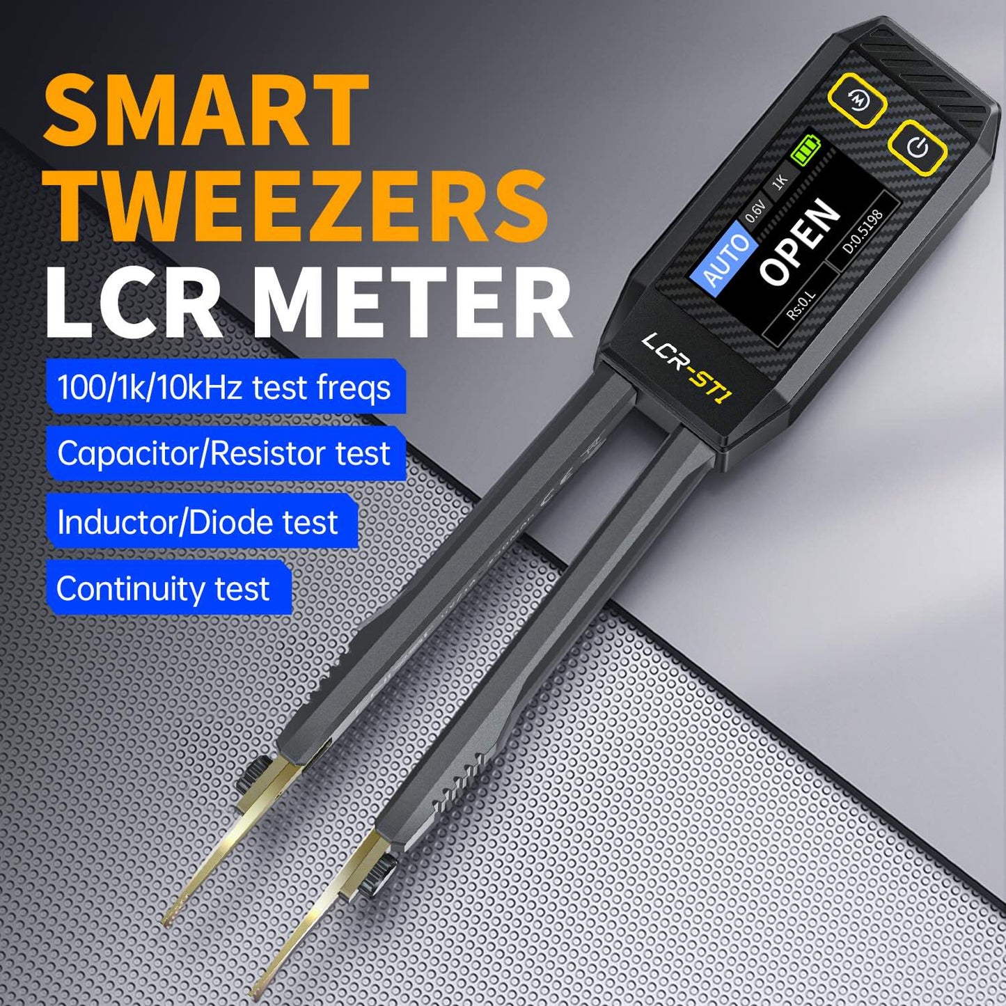 Tester de componentes tipo pinza Fnirsi LCR-ST1-3