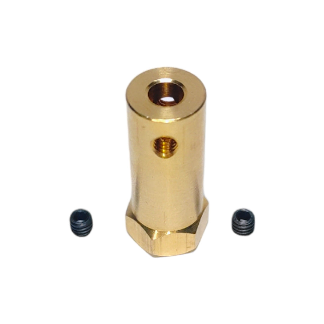 Acople hexagonal de eje de 5mm a rosca M4-1