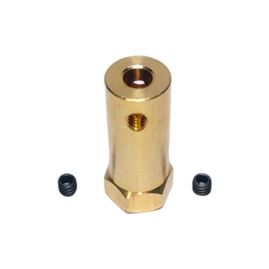 Acople hexagonal de eje de 5mm a rosca M4-1