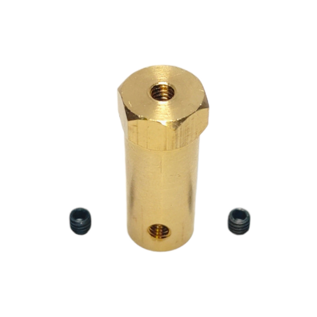 Acople hexagonal de eje de 6mm a rosca M4-2