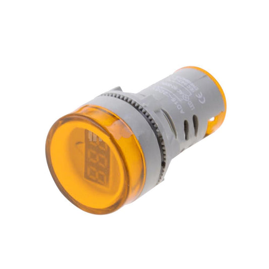 Voltímetro AC tipo luz piloto LED anaranjado de 22mm-1