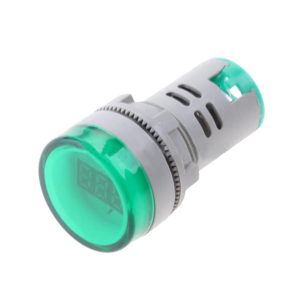 Voltímetro AC tipo luz piloto LED verde de 22mm-1