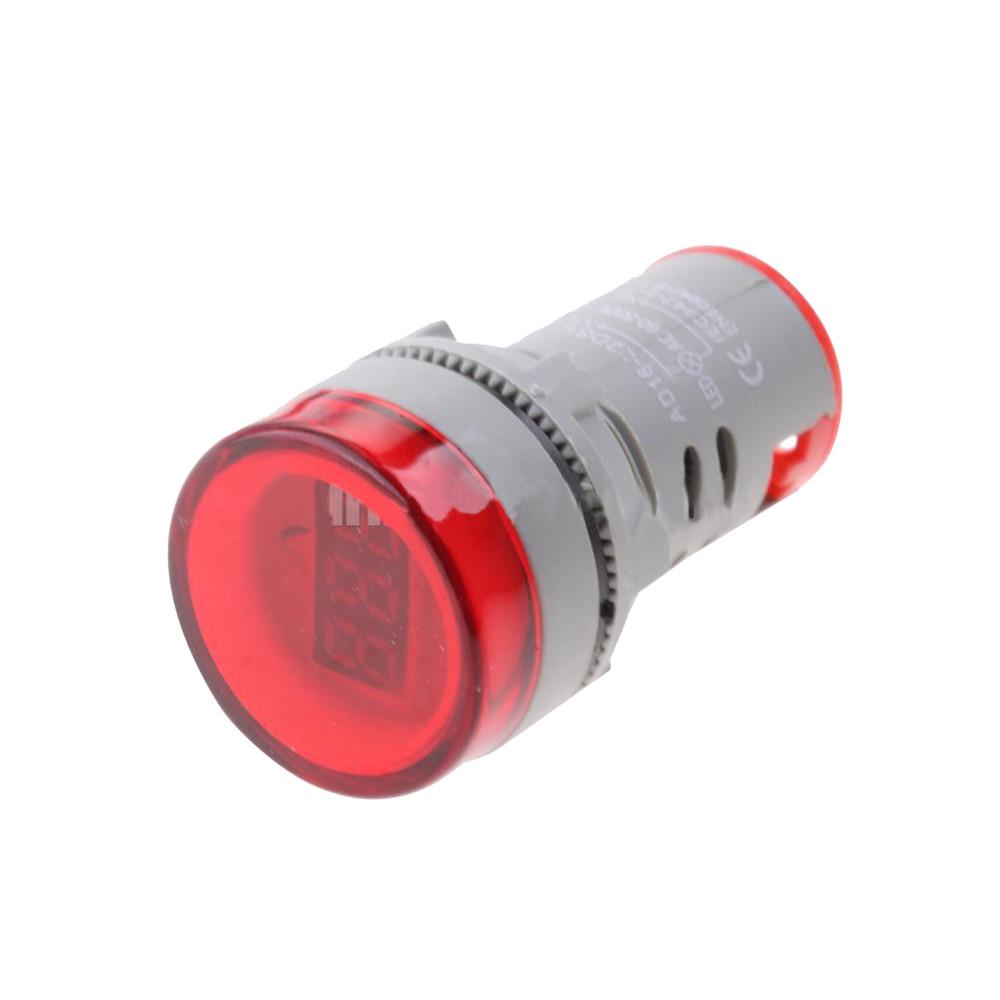 Voltímetro AC tipo luz piloto LED rojo de 22mm-1