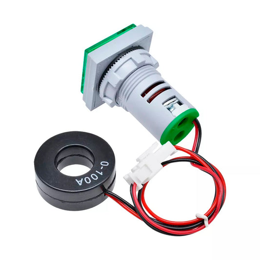 Voltímetro y amperímetro AC tipo luz piloto LED verde de 22mm-2