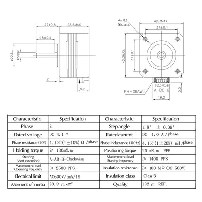 Motor de pasos Nema 17 de 23mm-3