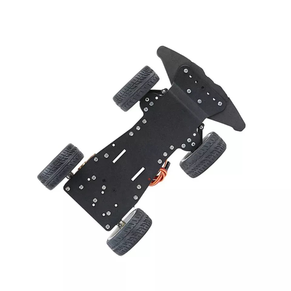 Kit de carro de 4 ruedas metálico con sistema de giro de servo motor-2