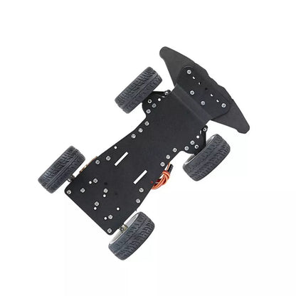 Kit de carro de 4 ruedas metálico con sistema de giro de servo motor-2