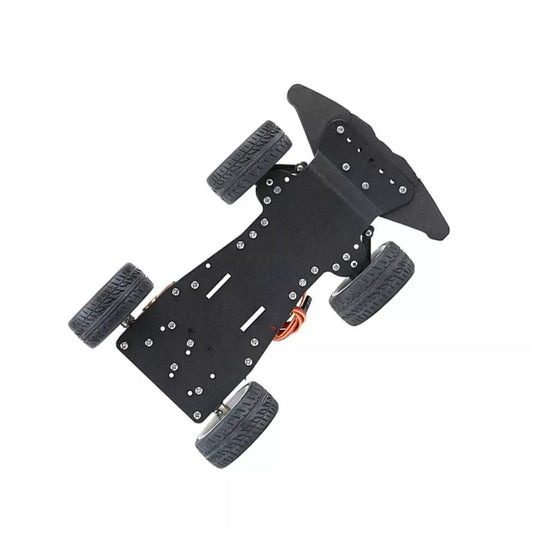 Kit de carro de 4 ruedas metálico con sistema de giro de servo motor-2