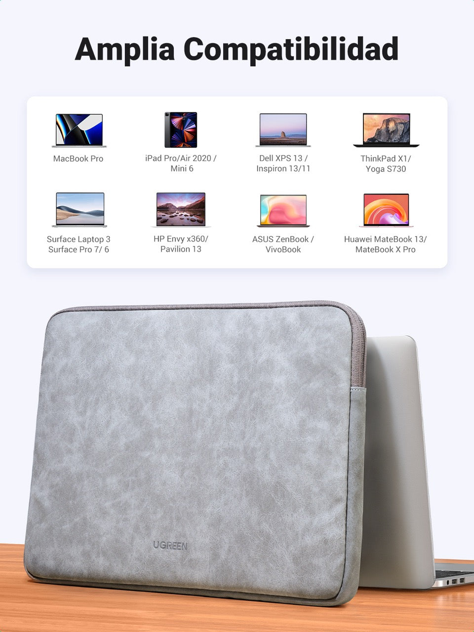 Funda para laptop UGREEN de 13" - gris-5