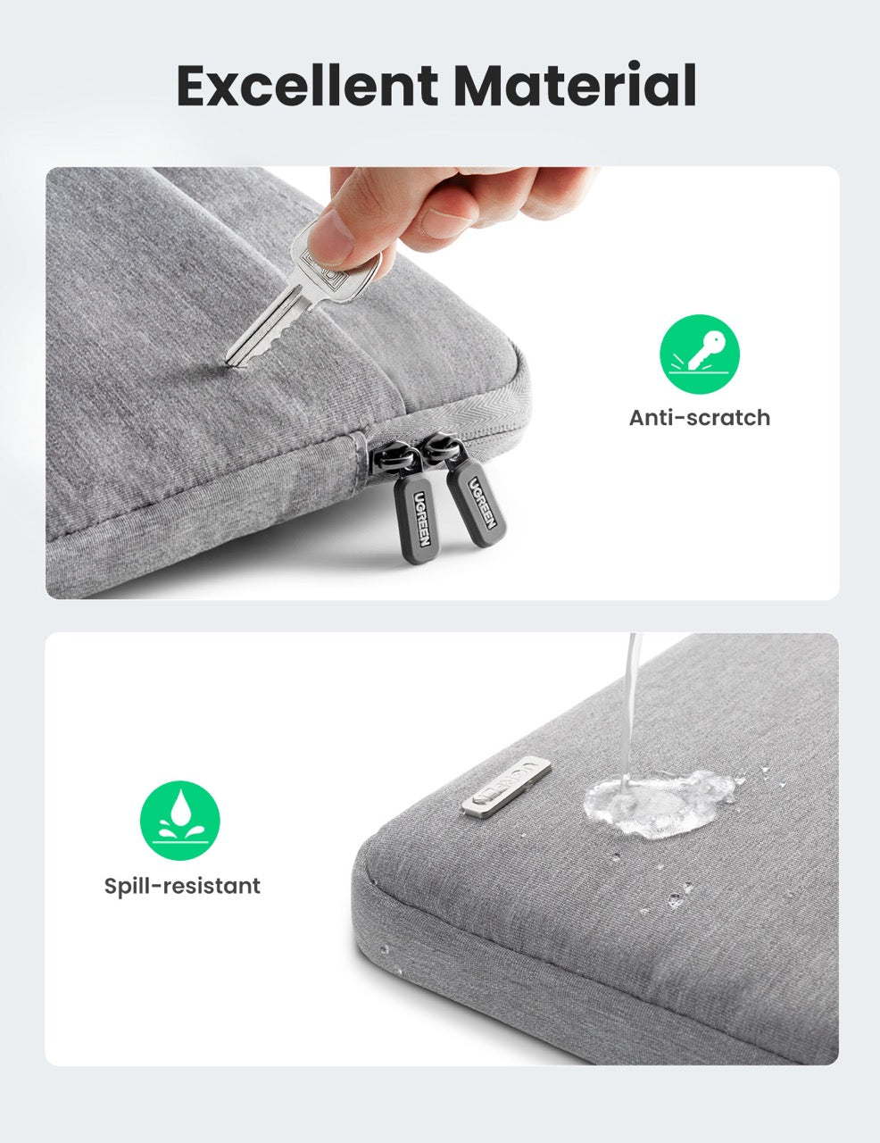 Maletín para laptop UGREEN de 14" - gris-4