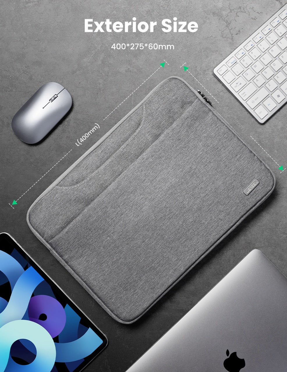 Maletín para laptop UGREEN de 15" - gris-3