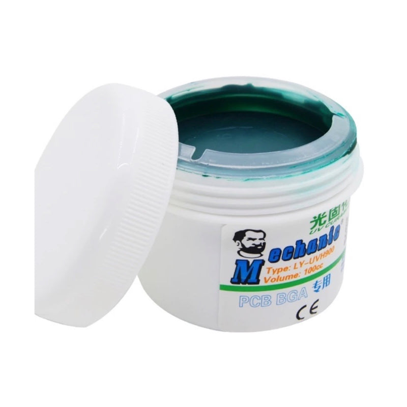 Máscara para soldar Mechanic LY-UVH900 en tarro de 100 gramos, verde-1